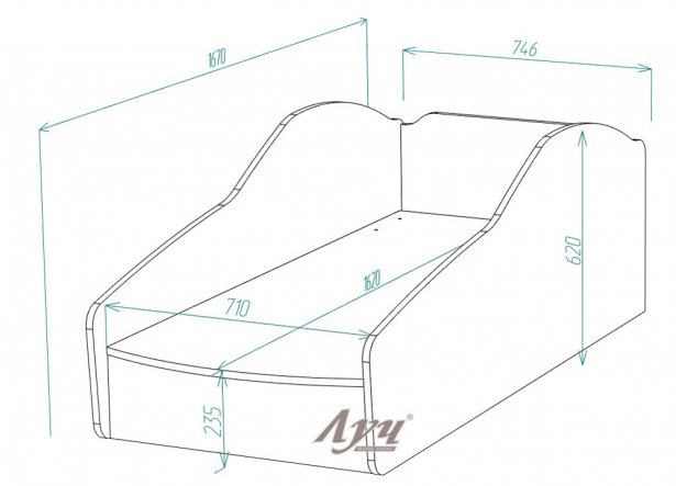 Схема Кровать «Ралли 15 (Rally 15)» с подъемным механизмом