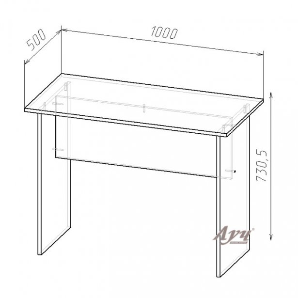 Схема Стол приставной «100х50»