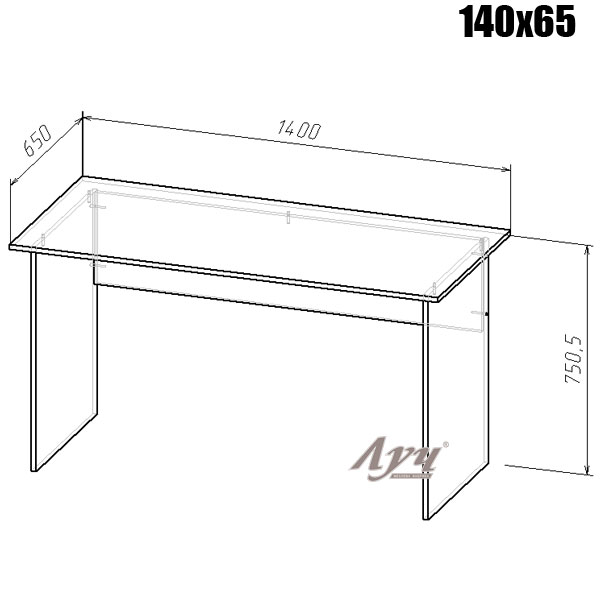 Схема Стол «Прямой» серии «Оптима» 140х65