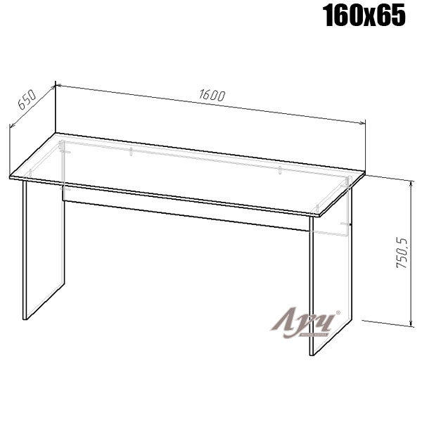 Схема Стол «Прямой» серии «Оптима» 160х65