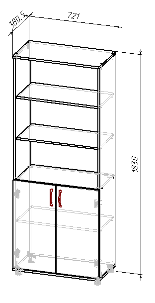 Схема шкафа для документов серии "Оптима" 720х380