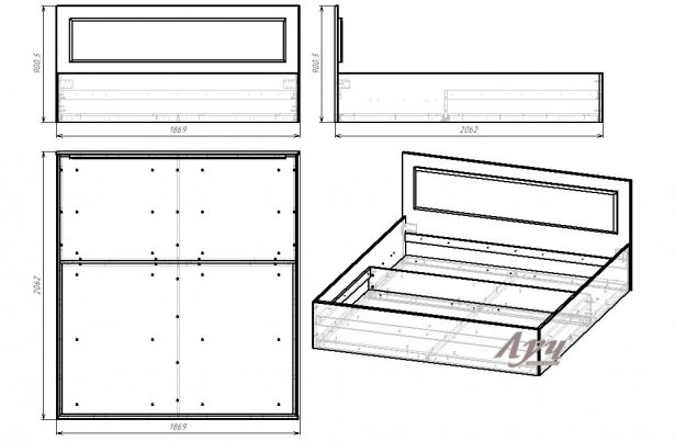 Схема Кровать «Ардени»