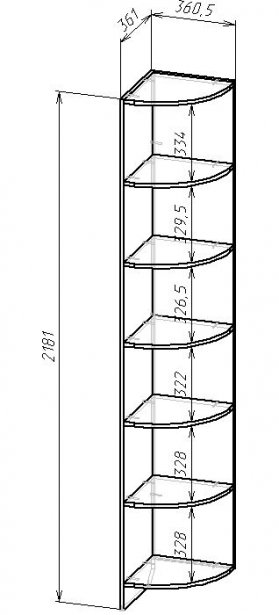 Схема угловой косынки высотой 2180