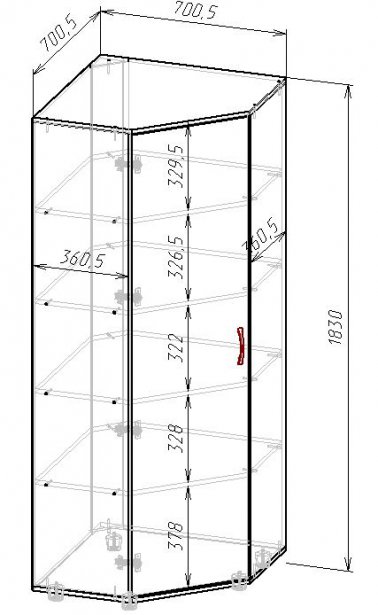 Схема углового шкафа в офис