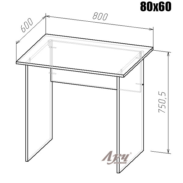 Схема Стол «Прямой» 80х60