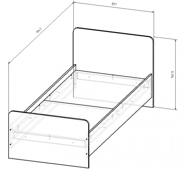 Схема Кровать «Комфорт» Орех