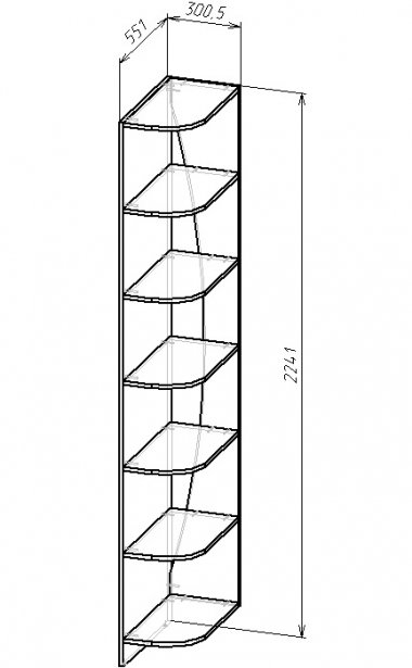 Схема Кутовий стелаж Осінній блюз