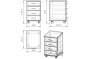 Схема Тумба «Мобільна» 4 ящики Яблуня Локарно