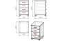 Схема Тумба «Приставна» 4 ящики Яблуня Локарно