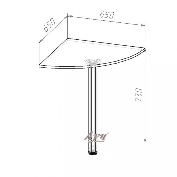 Схема Приставной стол «65х65» серии «Оптима»