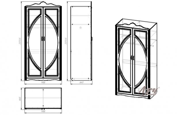 Схема шкафа Спальня «Елизавета»