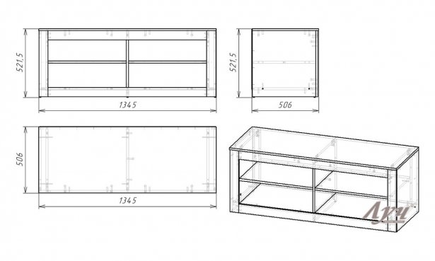Схема Тумба открытая с нишей «Амбер»
