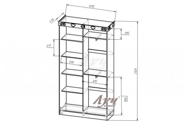 Схема Шафа-купе «Хелло Кітті»