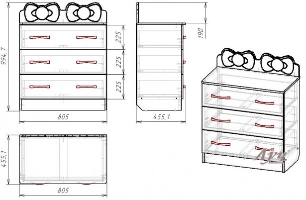 Схема Комод «Хелло Кітті»
