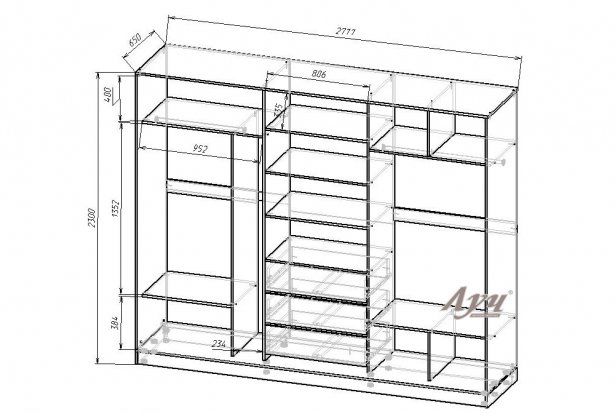 Схема Шкаф-купе «Стандарт №07»